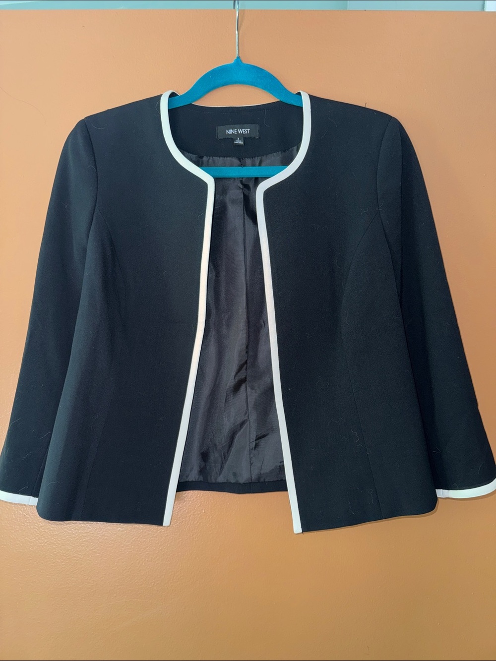 Nine West Black Blazer with White Trim